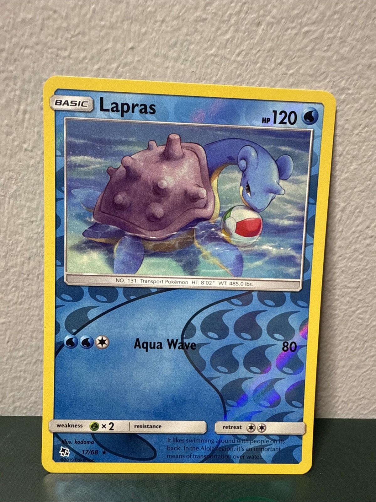 Lapras Rare Hidden Fates Reverse Holo 17/68 LP
