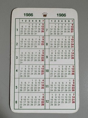 vintage Rolex Kalender / calendar 1986 in great condition / Top Zustand