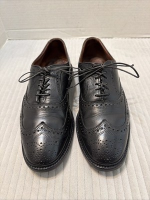 ALLEN EDMONDS Mens 10.5 EEE MCTAVISH BLACK LEATHER WINGTIP OXFORD