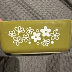 Vintage Pyrex Spring Blossom Green (Crazy Daisy)  Approximately 6.5x4 Inches
