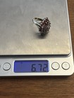 Vintage 10K Yellow Gold Diamond & Ruby Waterfall Cocktail Ring — photo 4