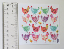 Violette Stickers - COUNTRY CHICKENS - 4x4 Square NEW RELEASE Stickers K240