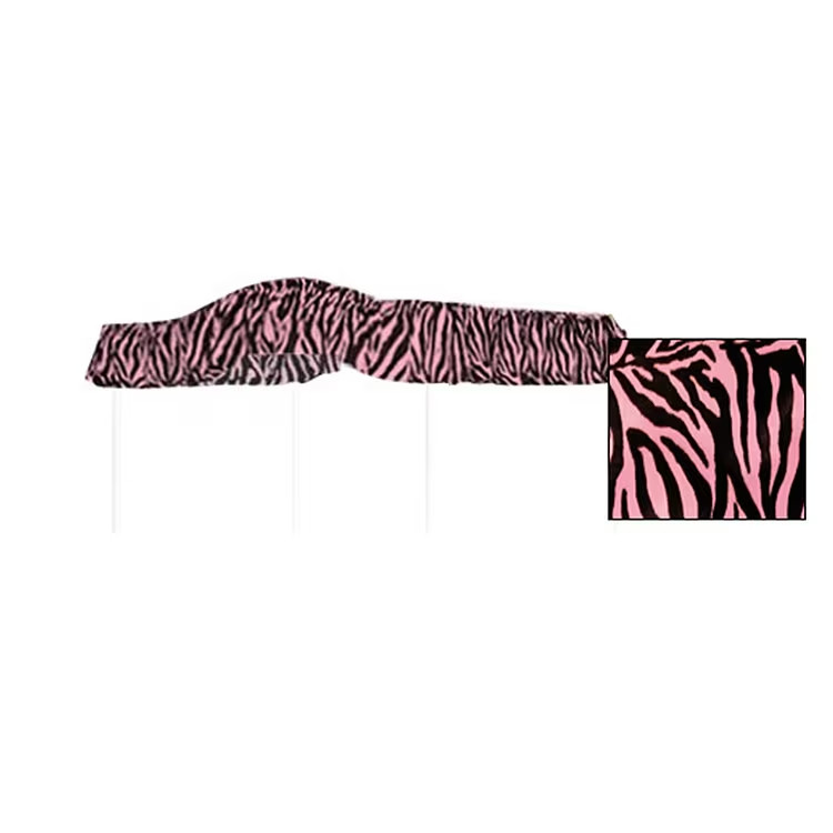 -  Pink And Black Zebra Print Velboa Fabric Canopy Bed Fabri