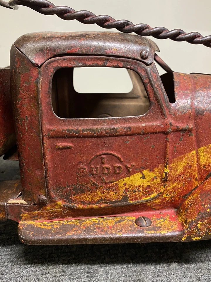 Camión de volteo Buddy L 20-1/2” de largo de acero pesado de colección años 1920-30 juguete juguete EE. UU. Foto 3 de 4