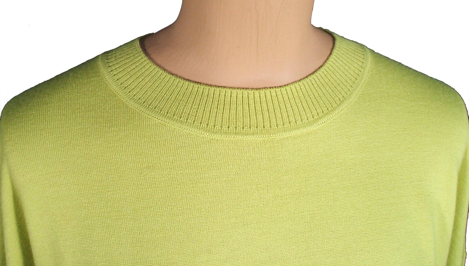 NWT ST. JOHN Knits Key Lime Jersey Knit Crew Neck Oversized Sweater sz