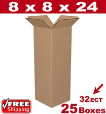 25 - 8x8x24 Cardboard Boxes Mailing Packing Shipping Box 32ECT Corrugated Carton