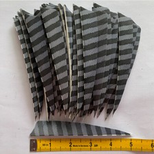 50PCS 5inch Striped Gray Shield Vanes Fletches Feathers Fletching RW LW