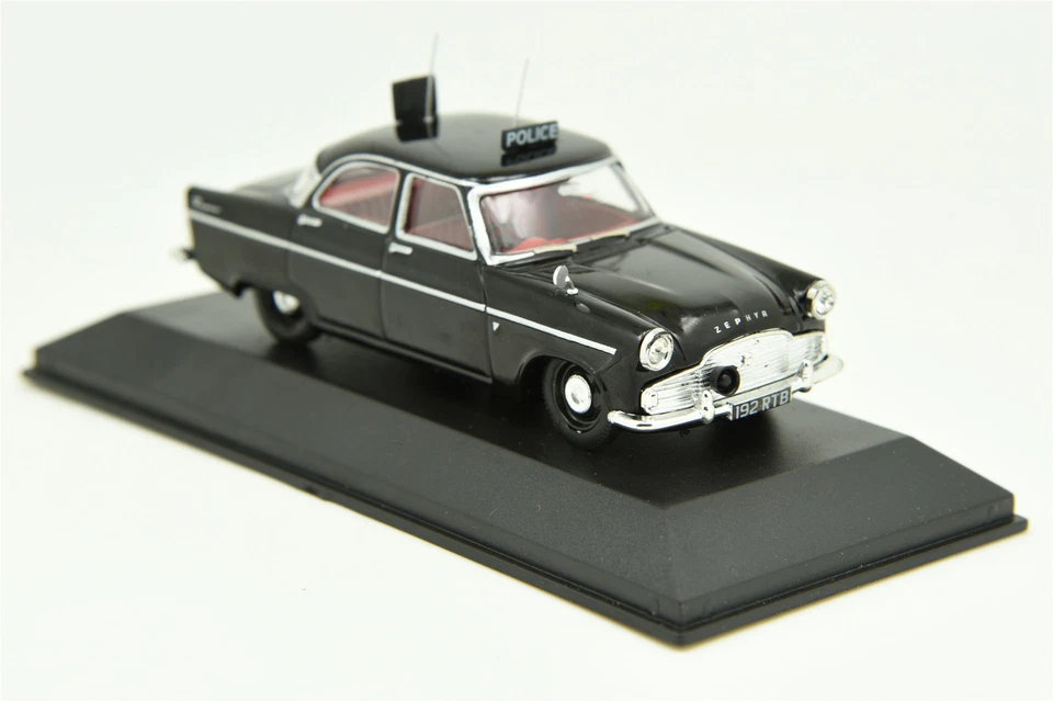 ATLAS 1:43 Ford Zephyr Mk2 Negro Coche de Policía Británica Modelo DieCast Metal Foto 2 de 4