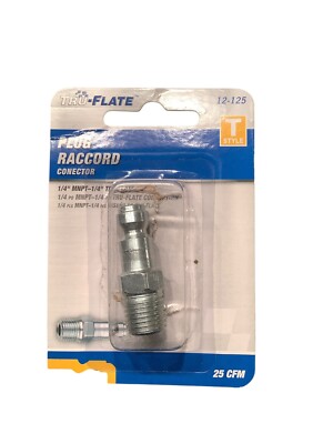 TRU-FLATE 12-125 PLUG 1/4''  Air compressor parts fit 1/4'' TRU-FLATE hoses