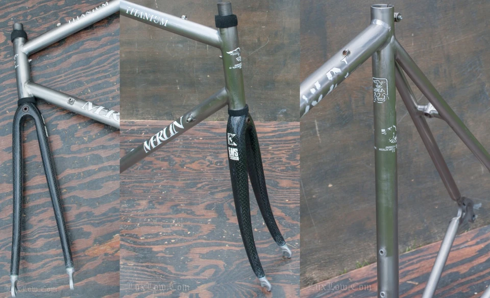 Vintage Early 59cm Merlin Titanium Road Bike FRAME & FORK Tom Kellogg Bicycle - Image 4 of 4