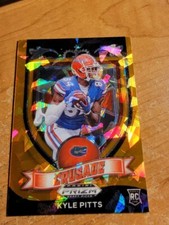 Kyle Pitts RC  2021 Panini Prizm Draft Picks Crusade #167 Gold-Red Cracked Ice 
