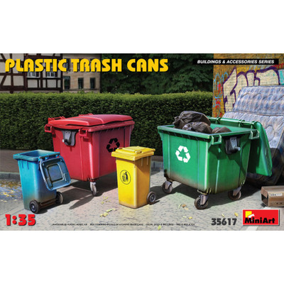 PLASTIC TRASH CANS KIT 1:35 Miniart Kit Diorami Modellino