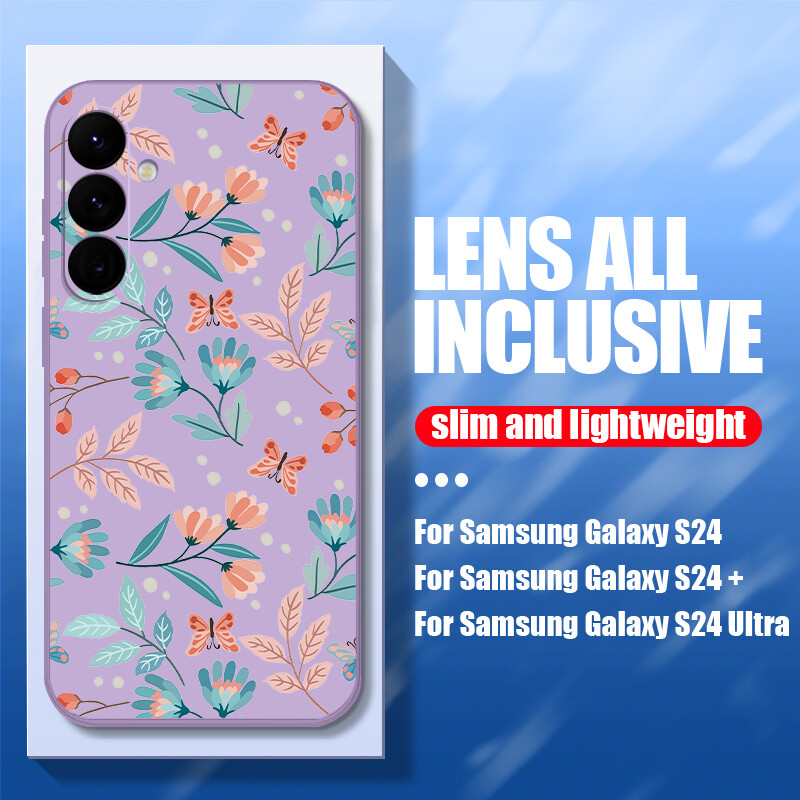 Phone Case For Samsung Galaxy S24 S23 Ultra S22 S21FE A54 A14 A55 Silicone Cover