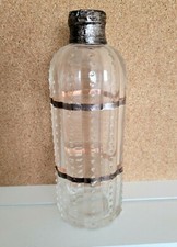 Vintage CLEAR GLASS SEA URCHIN METAL TRIMMED STYLE VASE 6.5' X 3"