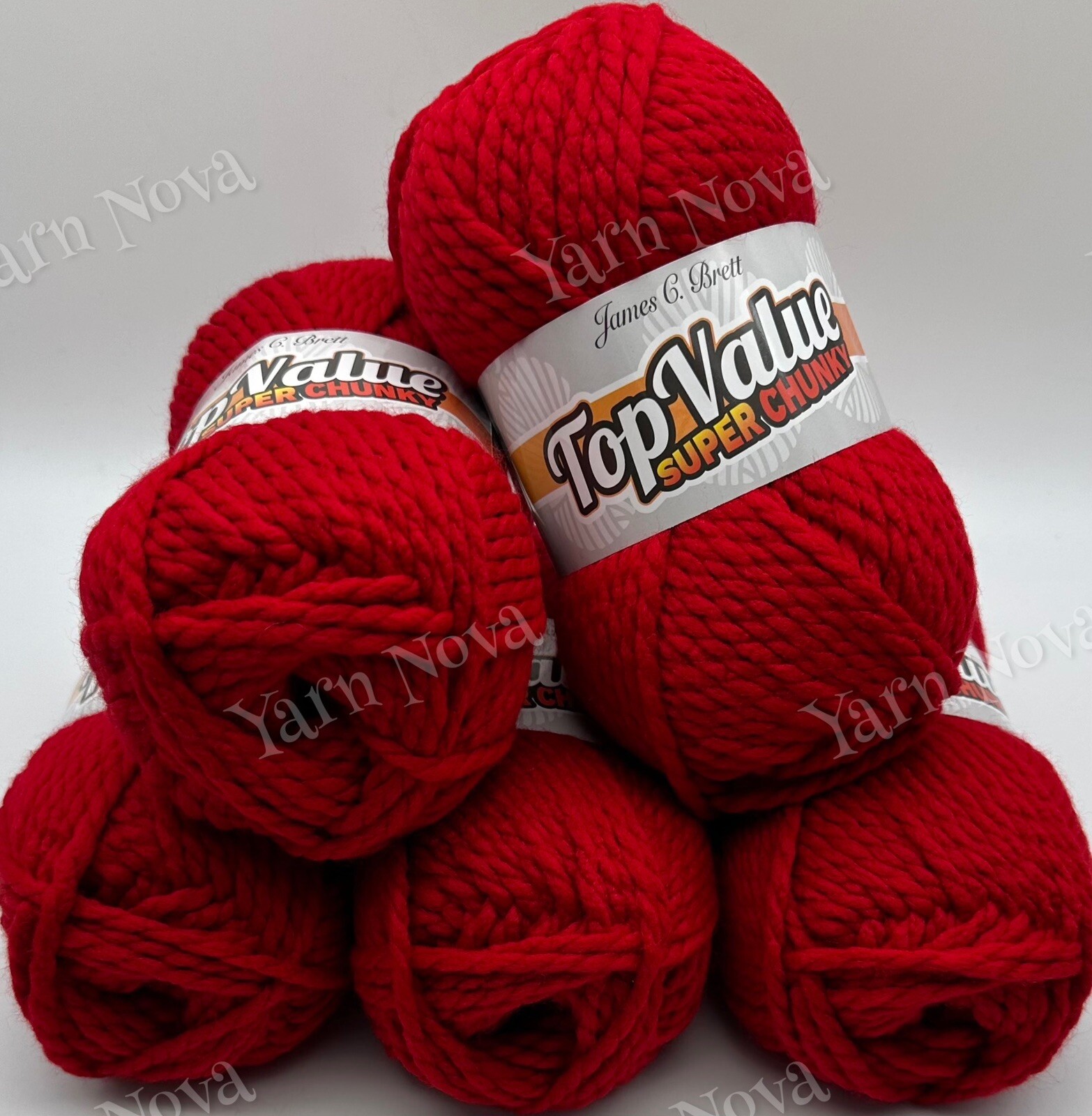 James C Brett Top Value Super Chunky Knitting Crochet Yarn Wool - 5x100g Balls