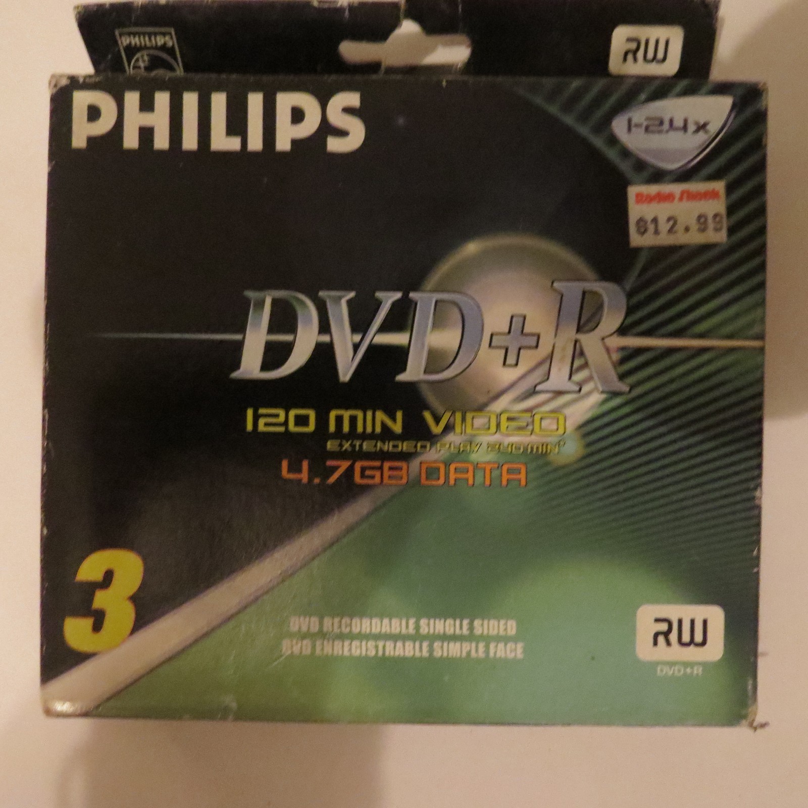 Philips DVD+R 120 Min Video 4.7 GB Data 1-2.4x RW 3 Pack | eBay