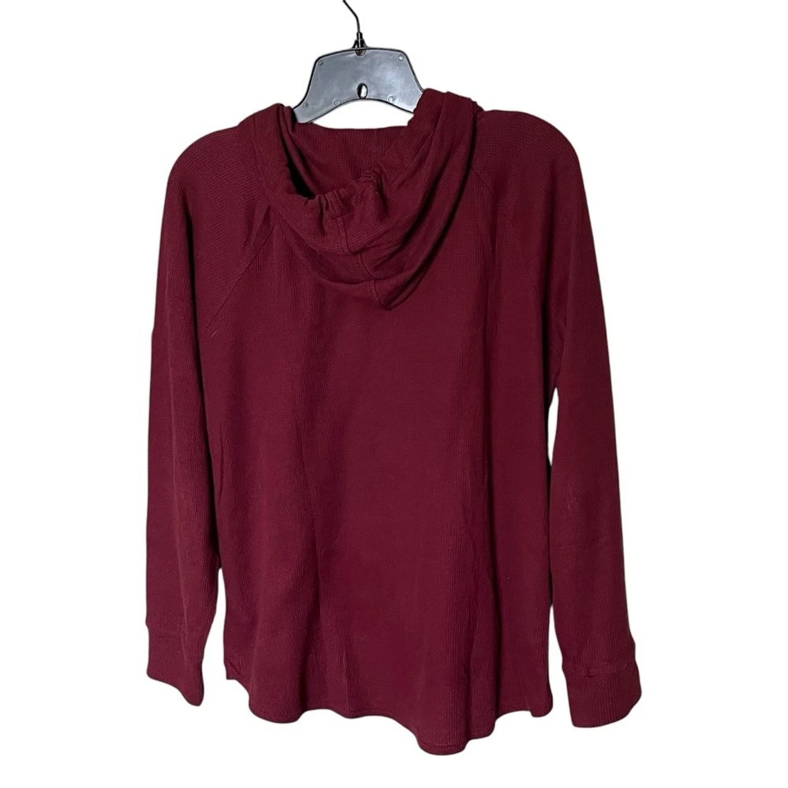 MICHAEL Michael Kors Maroon Pullover Maglia Waffle con Cappuccio Taglia S
