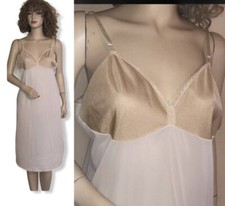 Vintage 2 Tone Vanity Fair Nylon Slip Sz 40 Long