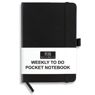 ICCO BELLO Pocket Weekly to Do Checklist Notebook, Business Pocket Black
