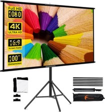 Projector Screen with Stand, Towond 100 inch Indoor Outdoor Projection Screen