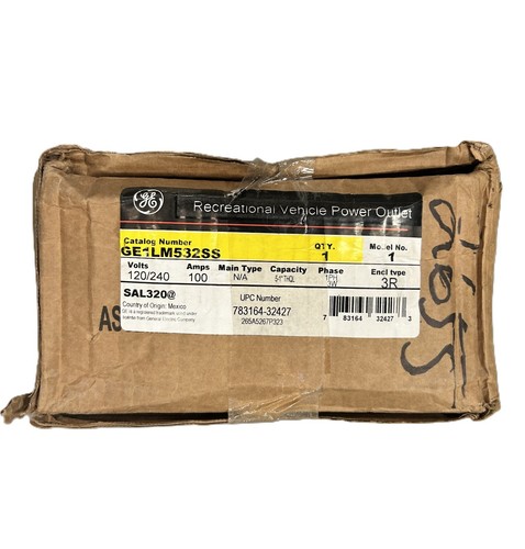 Boîtier De Prise Extérieur GE 100A 120/240V Pour Camping-Car - Modèle GE1LU532SS - Neuf