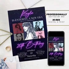 Era Invite Taylor Swift Birthday Invitation Eras Tour Invitation