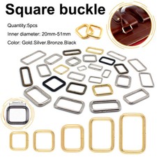 5pcs Adjustable Metal Rectangle Rings Buckles for Belts, Bags, and DIY Garments