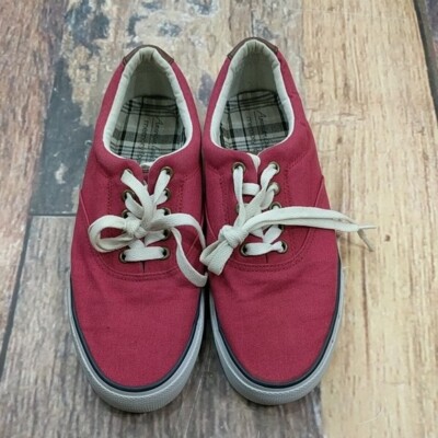 American Eagle Red Canvas Boat Shoes Unisex Classic Sneaker