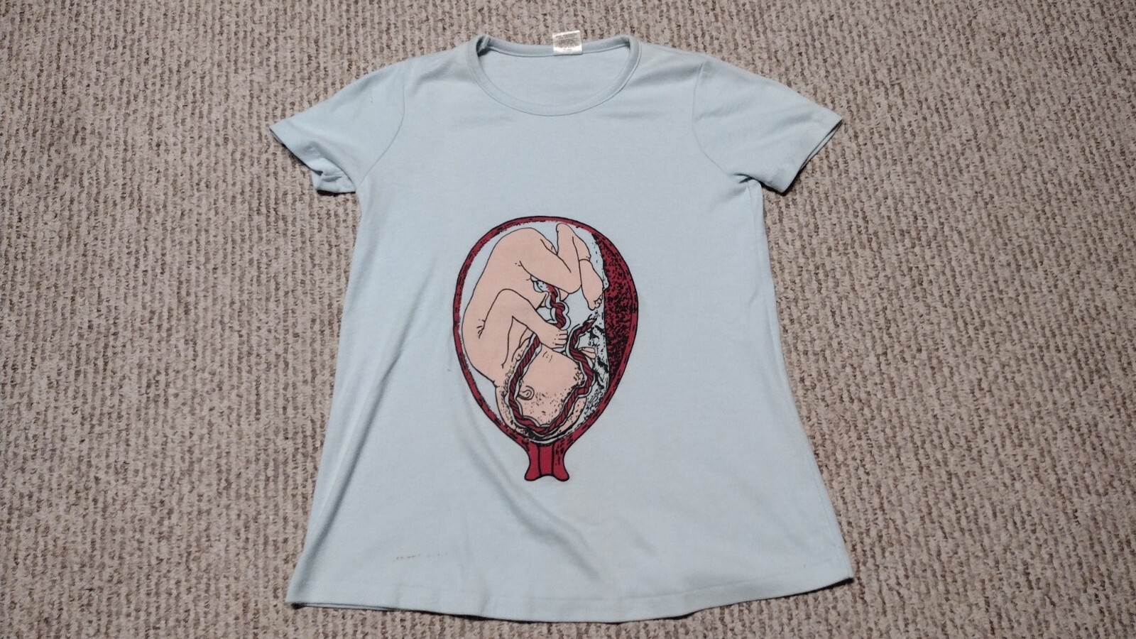 Vintage 70s Baby Fetus M Shirt Horror Nirvana Anatomy Nature Utero Maternity