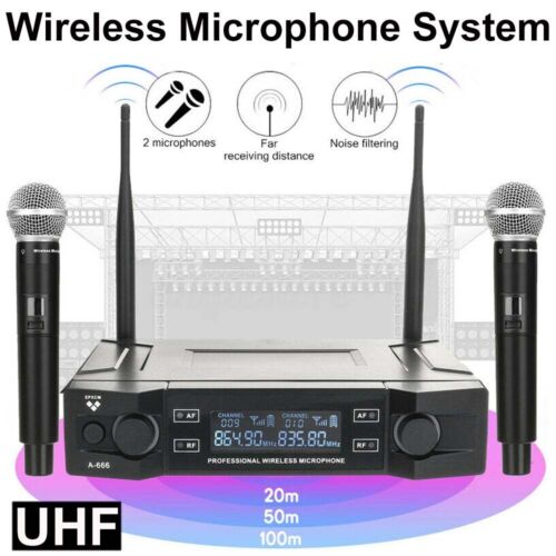 Wireless Dual Handheld newphone System Digital Display For Home Karaoke Stage - Picture 1 of 9