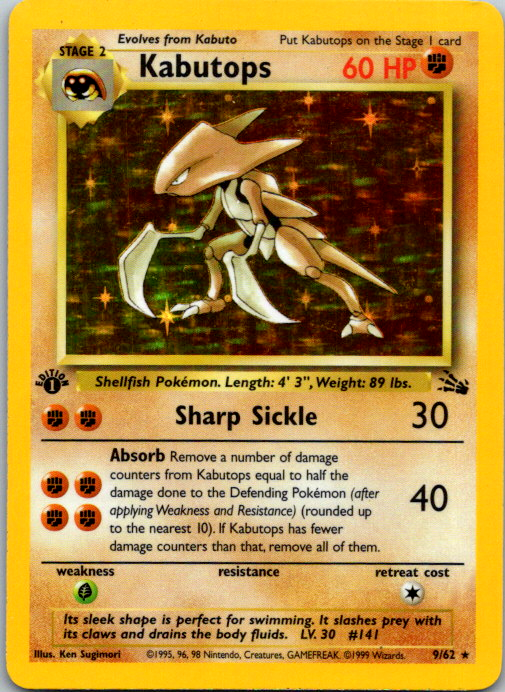 Pokemon Fossil Set 1st Edition - Choose Your Card! 1999 Vintage