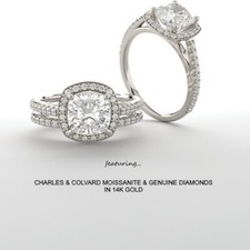 2.50 CARAT CHARLES & COLVARD MOISSANITE RING IN 14K GOLD