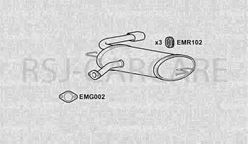 Klarius HY186T Exhaust Rear Box SPORTAGE TUCSON 2.0      04-10