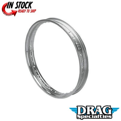 Drag Specialties Chrome Rolled Edge Front Rim Drop-Center - 2.15