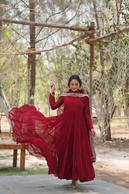 Designer Salwar Kameez Party Fertig Zum Tragen Plazzo Pakistaner Schwer Indisch