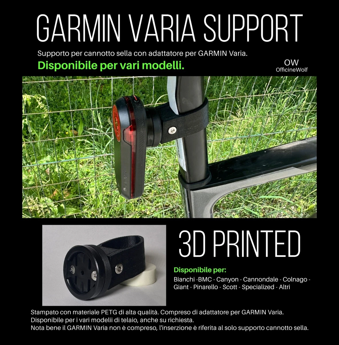 Gemini VOSTOK Supporto Computer Garmin Per Manubrio Integrato (PRÖPUS, KASTOR, POLLUX, ÄLZIR, ALHËNA