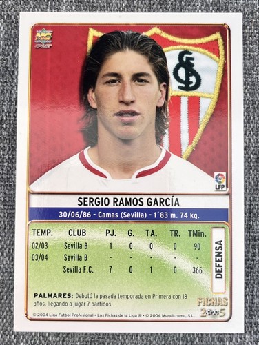 🇪🇸Sergio Ramos 2004 Mundi Cromo Liga #144 RC Rookie PSA? - Picture 3 of 3