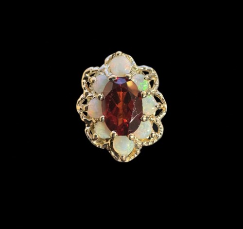 14K Yellow Gold and Garnet Cable Bracelet Slide, 2.6Grams, FREE SHIPPING