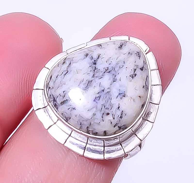 Azurite Gemstone 925 Silver Plated Handmade Jewelry Ring s.7.5 A369