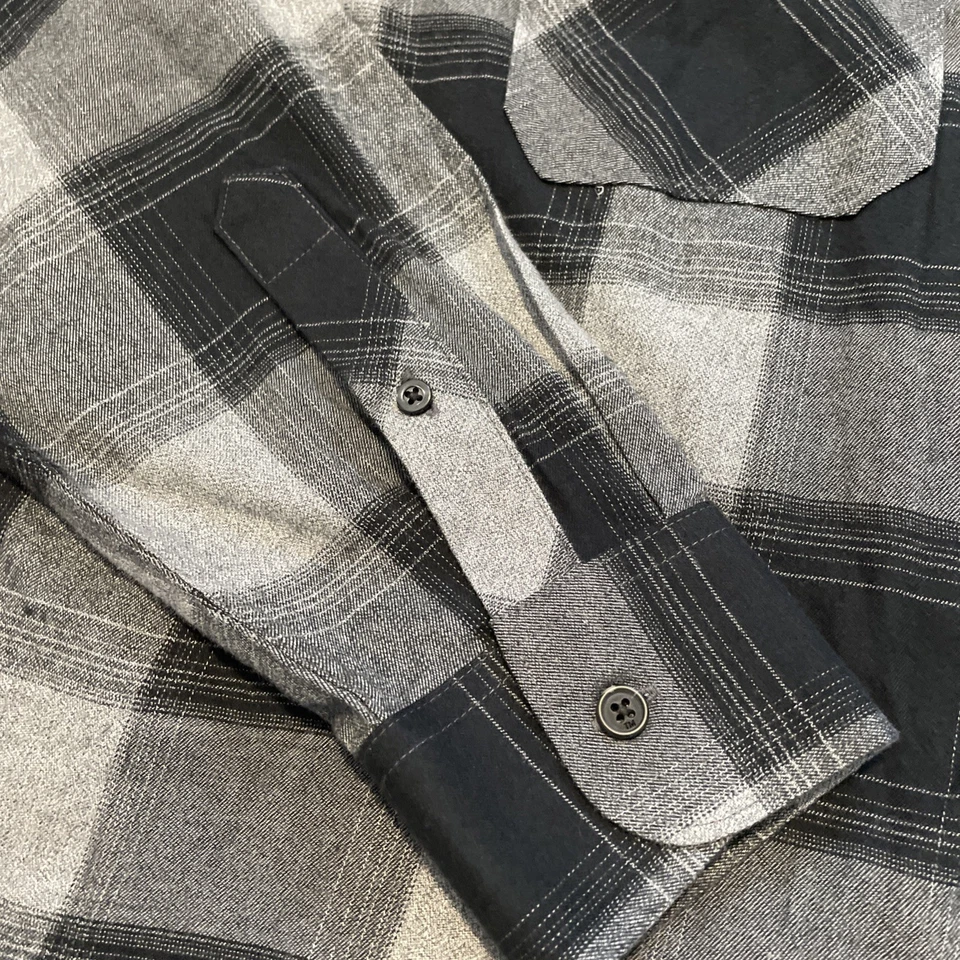 Travis Mathew Black Long Sleeve Button Down Buffalo Check Flannel Shirt Mens L - Image 4 of 4