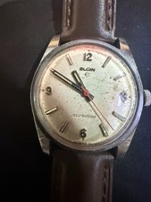 Vintage Elgin Selfwinding Converted Manual Wind Watch Exhibition Back