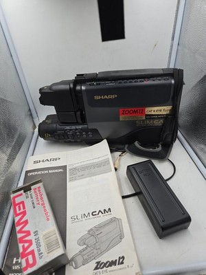 Sharp Slim Cam Zoom 12 Camcorder Model VL-L50 1992  & Battery For Parts Repair 