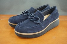 Clarks Zylah May Shoes Womens Size 10 Blue Suede Loafer Slip On Casual Comfort