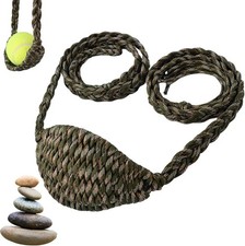 Paracord Balearic Shepherd Sling, 63 Inch Handcrafted Braided Slingshot, Roman
