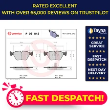 Brake Pads Set fits BMW Z4 E85, E86 3.0 Front 06 to 08 Brembo 34112157573 New