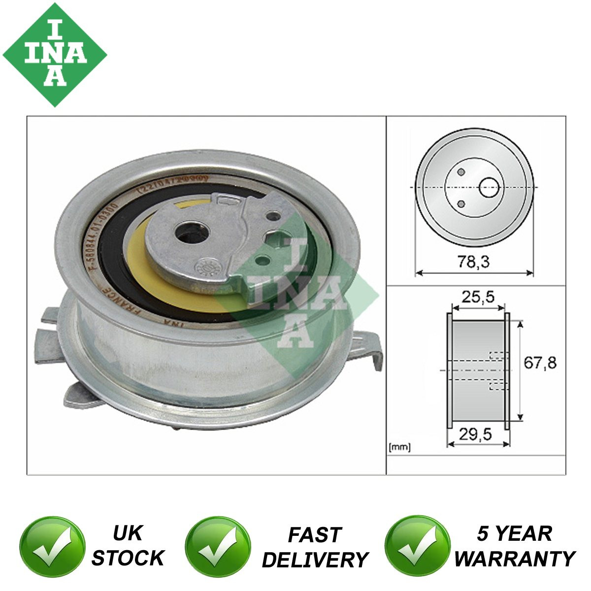 Timing Belt Tensioner Pulley INA Fits VW Audi Skoda 1.2 TDi 1.5 1.6 2.0