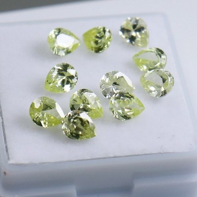 5 Ct 10 pcs Natural Light Yellow Sapphire CERTIFIED Loose Gemstone Pear Shape