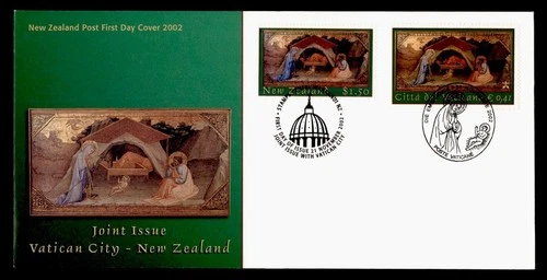 DR WHO 2002 NEW ZEALAND FDC JOINT ISSUE VATICAN CITY CHRISTMAS CACHET M69455