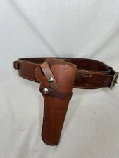 Bianchi B7 Leather .38 Special / .357 Cal Cartridge Ammo Belt with Gun Holster 