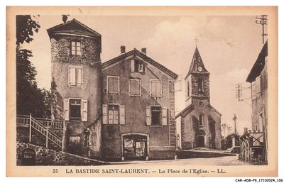 CAR-ADBP9-0605-48 - LA BASTIDE SAINT-LAURENT - La place de l'église